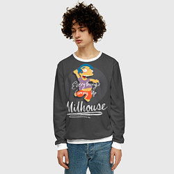 Свитшот мужской Milhouse, цвет: 3D-белый — фото 2