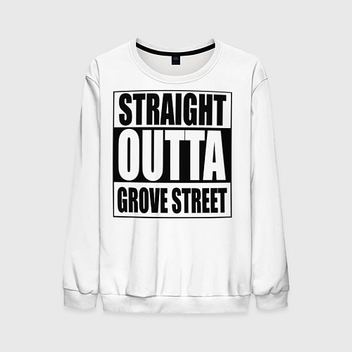 Мужской свитшот Straight Outta Grove Street / 3D-Белый – фото 1