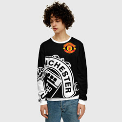 Свитшот мужской Man United: Black Collection, цвет: 3D-белый — фото 2