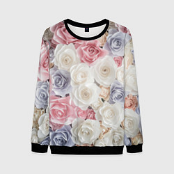 Свитшот мужской Букет из роз, цвет: 3D-черный