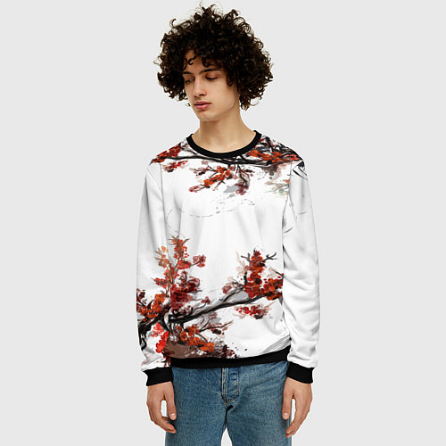 Мужской свитшот САКУРА / 3D-Черный – фото 3