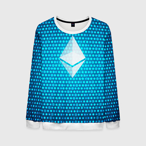 Мужской свитшот Blue Ethereum / 3D-Белый – фото 1