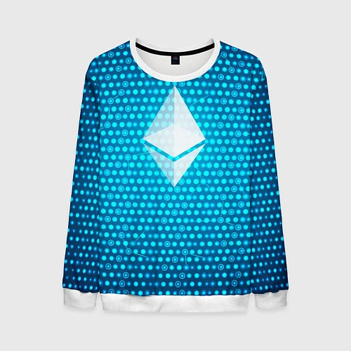 Мужской свитшот Blue Ethereum / 3D-Белый – фото 1