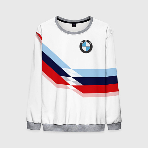 Мужской свитшот BMW БМВ WHITE / 3D-Меланж – фото 1