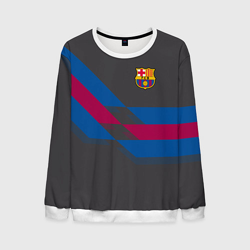 Мужской свитшот Barcelona FC: Dark style / 3D-Белый – фото 1