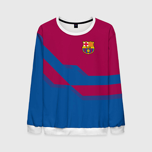 Мужской свитшот Barcelona FC: Blue style / 3D-Белый – фото 1