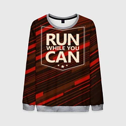 Свитшот мужской Run while you can, цвет: 3D-меланж