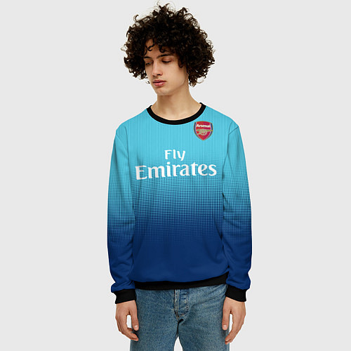 Мужской свитшот Arsenal FC: Ozil Blue Away 17/18 / 3D-Черный – фото 3