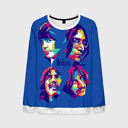 Свитшот мужской The Beatles: Faces, цвет: 3D-белый