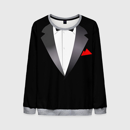 Мужской свитшот Смокинг мистера / 3D-Меланж – фото 1