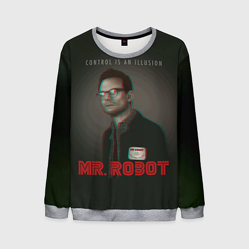 Мужской свитшот Mr Robot: Illusion / 3D-Меланж – фото 1