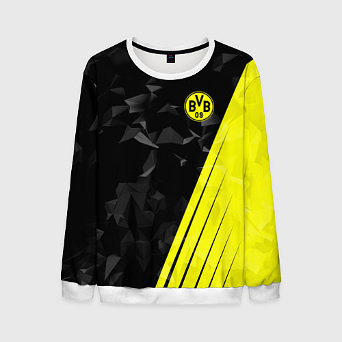 Мужской свитшот FC Borussia Dortmund: Abstract / 3D-Белый – фото 1