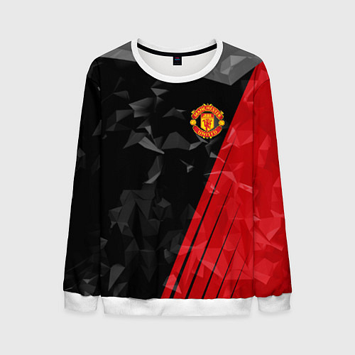 Мужской свитшот FC Manchester United: Abstract / 3D-Белый – фото 1