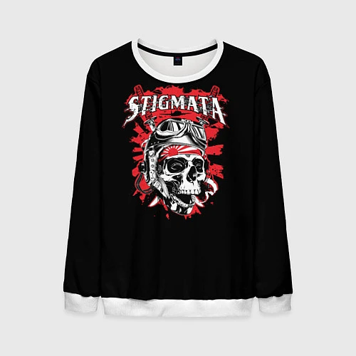 Мужской свитшот Stigmata Skull / 3D-Белый – фото 1