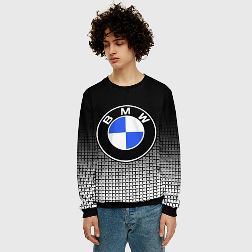 Мужской свитшот BMW 2018 Black and White IV / 3D-Черный – фото 3