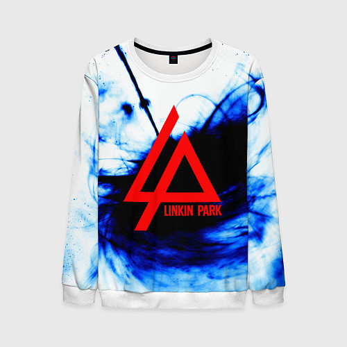 Мужской свитшот Linkin Park blue smoke / 3D-Белый – фото 1