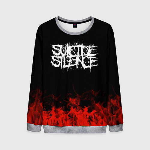 Мужской свитшот Suicide Silence: Red Flame / 3D-Меланж – фото 1