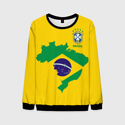 Свитшот мужской Сборная Бразилии: желтая, цвет: 3D-черный
