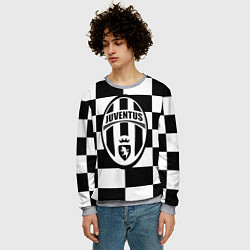 Свитшот мужской FC Juventus: W&B Grid, цвет: 3D-меланж — фото 2