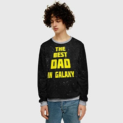 Свитшот мужской The Best Dad in Galaxy, цвет: 3D-меланж — фото 2