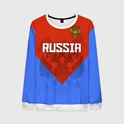 Свитшот мужской Russia Red & Blue, цвет: 3D-белый