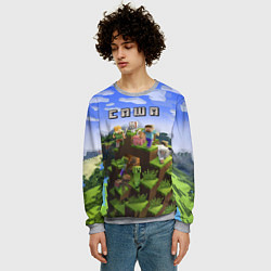 Свитшот мужской Майнкрафт: Саша, цвет: 3D-меланж — фото 2