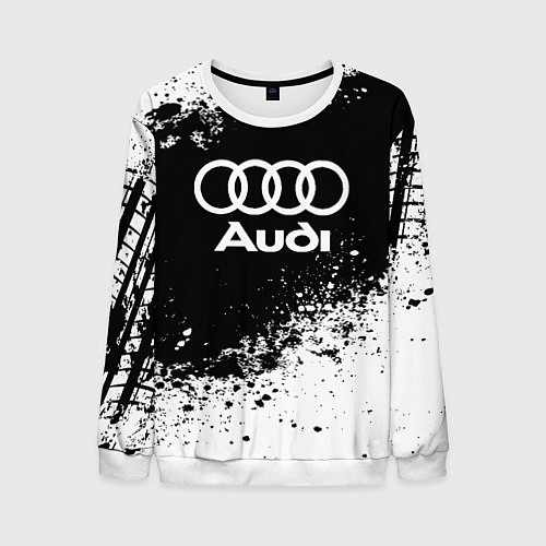 Мужской свитшот Audi: Black Spray / 3D-Белый – фото 1