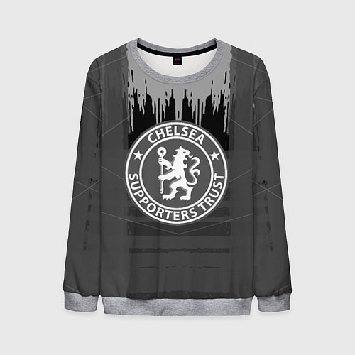 Мужской свитшот FC Chelsea: Grey Abstract / 3D-Меланж – фото 1