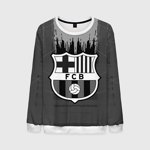 Мужской свитшот FC Barcelona: Grey Abstract / 3D-Белый – фото 1