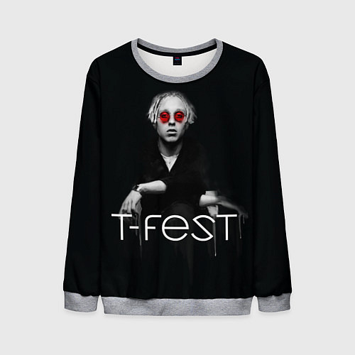 Мужской свитшот T-Fest: Black Style / 3D-Меланж – фото 1