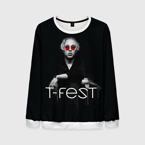 Мужской свитшот T-Fest: Black Style / 3D-Белый – фото 1