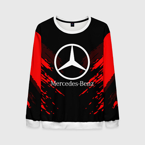 Мужской свитшот Mercedes-Benz: Red Anger / 3D-Белый – фото 1