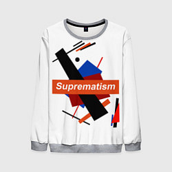 Свитшот мужской Supermatism White, цвет: 3D-меланж