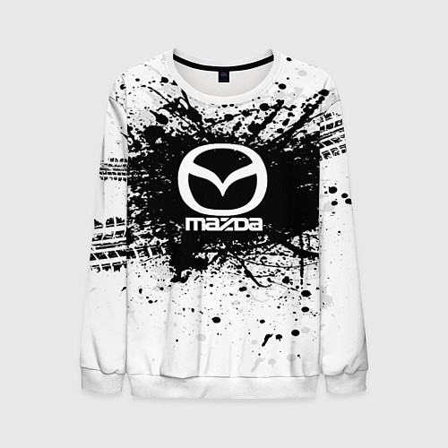 Мужской свитшот Mazda: Black Spray / 3D-Белый – фото 1