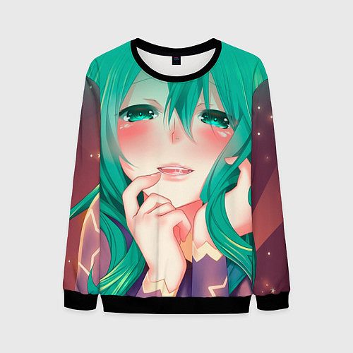 Мужской свитшот Miku Ahegao / 3D-Черный – фото 1