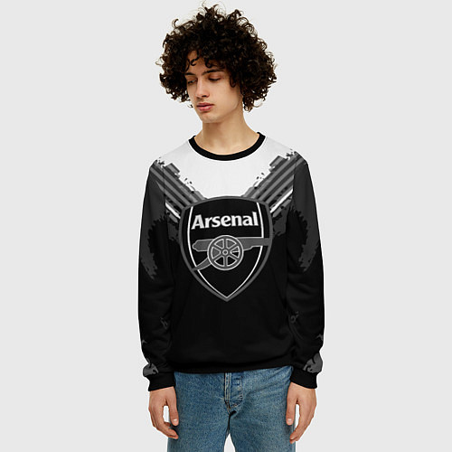 Мужской свитшот FC Arsenal: Black Style / 3D-Черный – фото 3