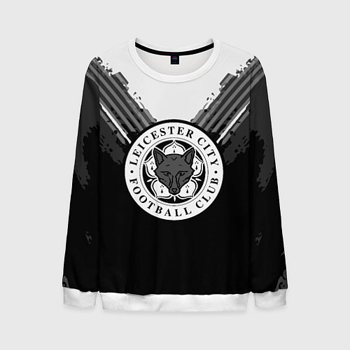 Мужской свитшот FC Leicester City: Black Style / 3D-Белый – фото 1