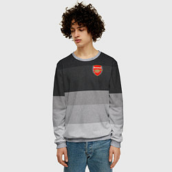 Свитшот мужской ФК Арсенал: Серый стиль, цвет: 3D-меланж — фото 2