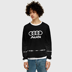 Свитшот мужской Audi: Black Abstract, цвет: 3D-белый — фото 2
