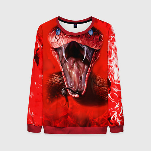 Мужской свитшот Red Snake / 3D-Красный – фото 1