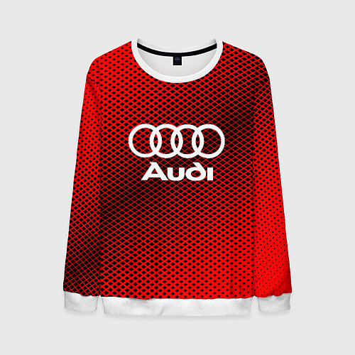 Мужской свитшот Audi: Red Carbon / 3D-Белый – фото 1
