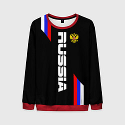 Свитшот мужской Russia: Black Sport Line, цвет: 3D-красный