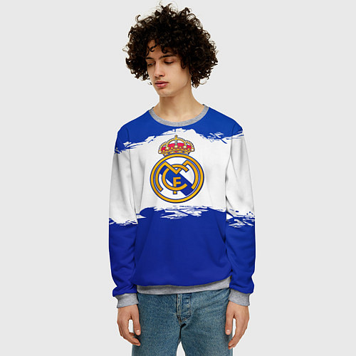 Мужской свитшот Real Madrid FC / 3D-Меланж – фото 3