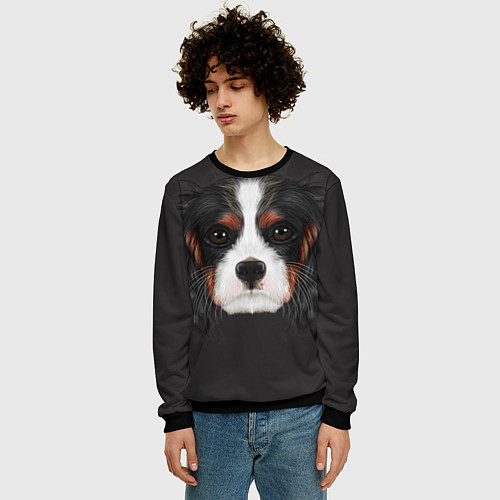 Мужской свитшот Cavalier King Charles / 3D-Черный – фото 3