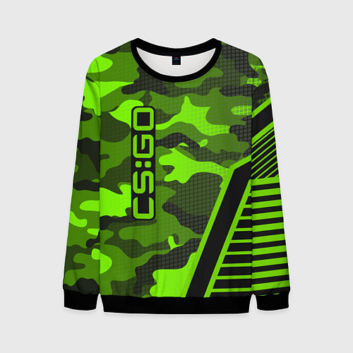 Мужской свитшот CS:GO Light Green Camo / 3D-Черный – фото 1