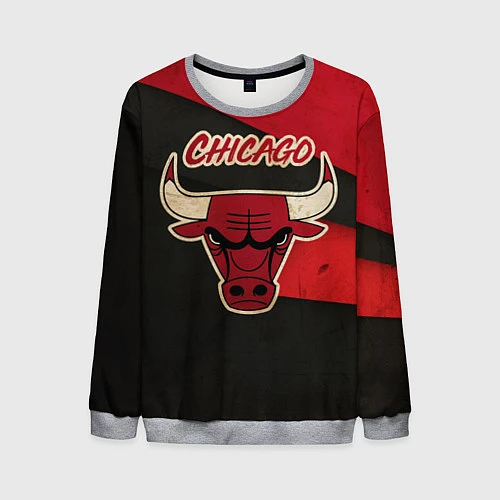 Мужской свитшот Chicago Bulls: Old Style / 3D-Меланж – фото 1