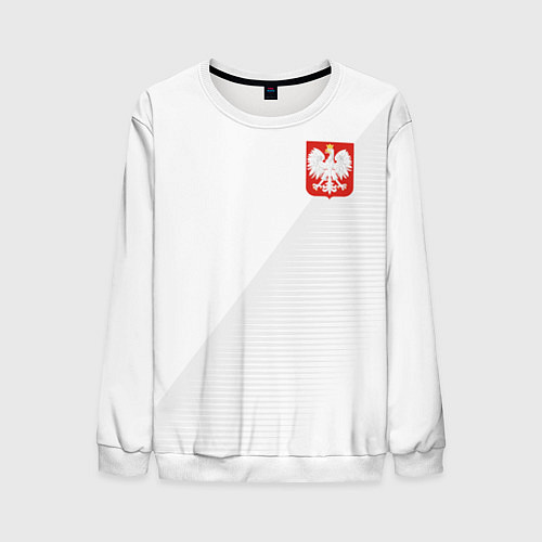 Мужской свитшот Poland Team: Home WC-2018 / 3D-Белый – фото 1