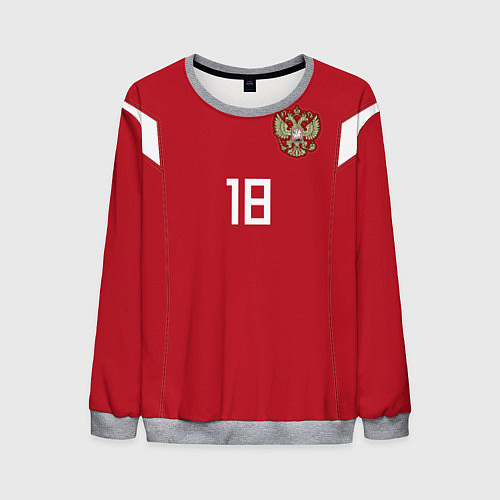 Мужской свитшот Сборная России: Жирков ЧМ-2018 / 3D-Меланж – фото 1