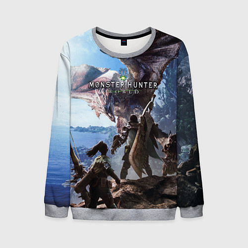 Мужской свитшот Monster Hunter: World / 3D-Меланж – фото 1