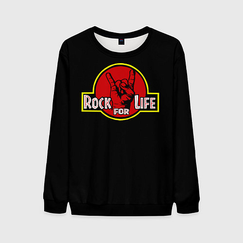 Мужской свитшот Rock for Life / 3D-Черный – фото 1